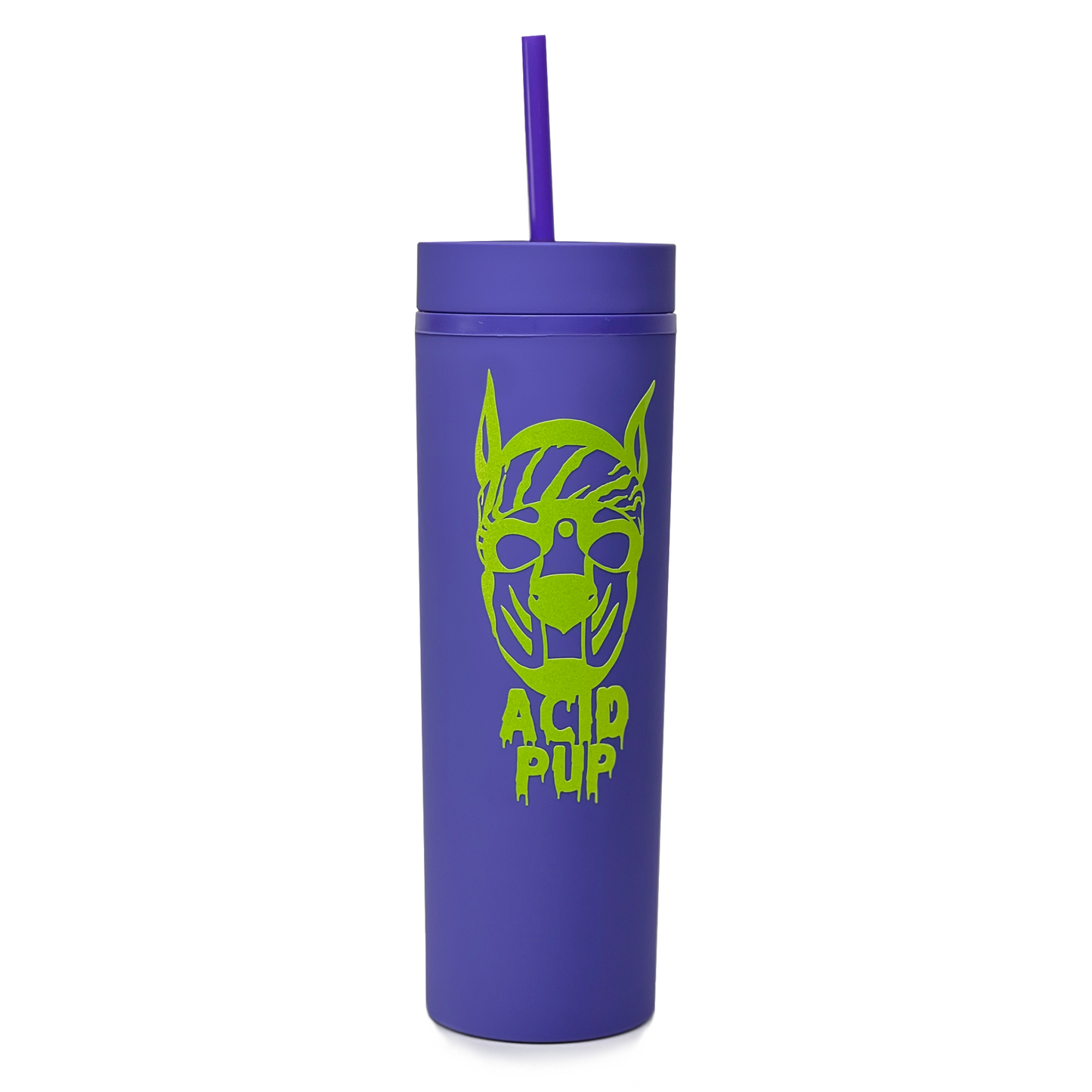 Acid Pup 16oz Purple and Glitter Lime Tumbler