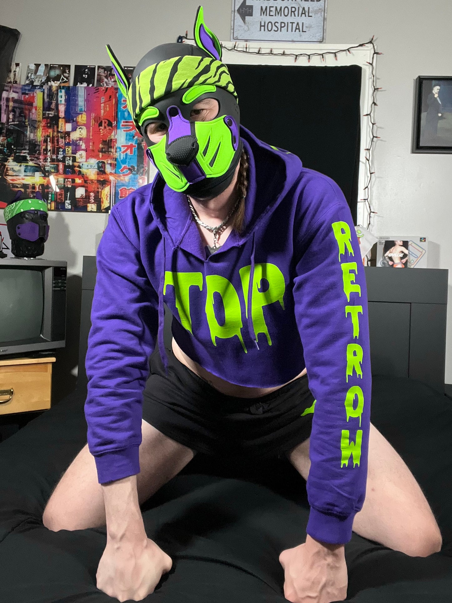 Acid Pup “Retrows’ Boyfriend” Cropped Hoodie