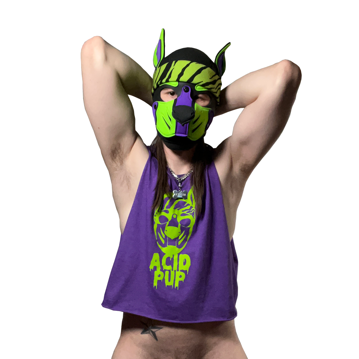 Acid Pup Cropped Gym Tank