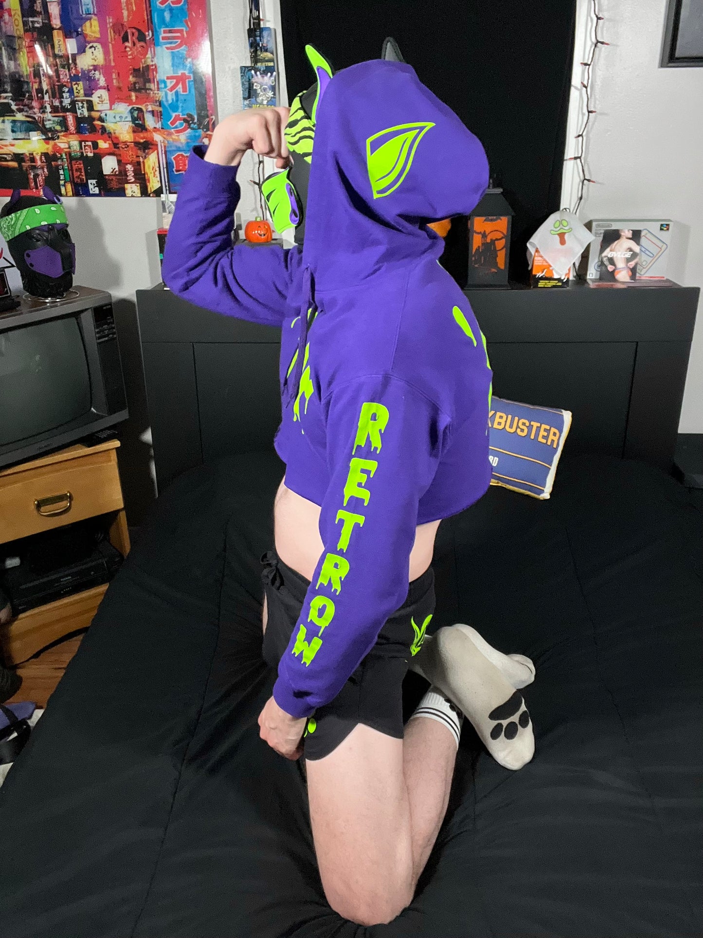 Acid Pup “Retrows’ Boyfriend” Cropped Hoodie